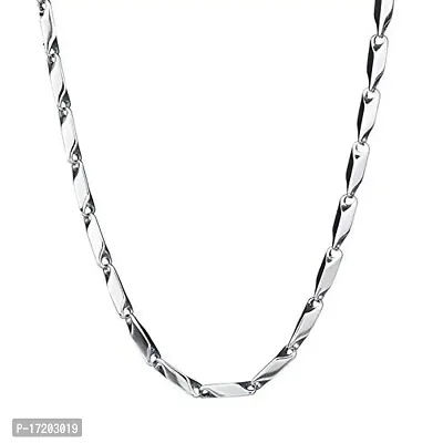 Soni Jewellery Chain for Men Silver Rice Chain for Boys Classic 316L Stainless Steel Evergreen Neck Chains for Men and Boys.