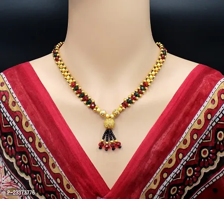 Soni Jewellery Maharashtrian Tanmaniya Wedding marathi Mani Mala Thushi Mangalsutra for Women-thumb0