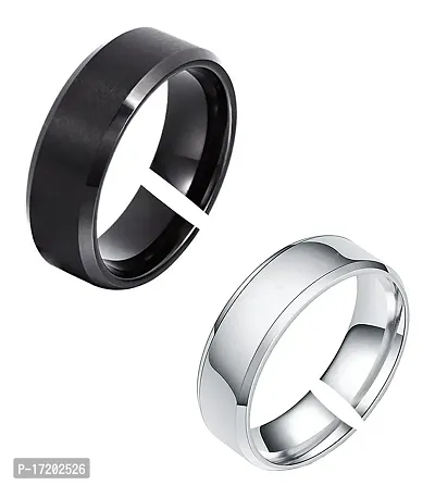 Soni Jewellery Men's Jewellery Trendy Solid Polish Finish Stainless Steel Band Style Ring Crafted For Boys and Men FR1000968