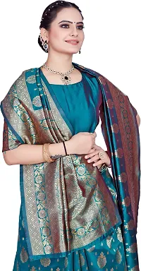 Elegant Light Green Silk Blend Saree with Blouse piece-thumb2