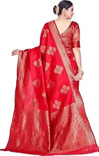 Elegant Red Art Silk Saree with Blouse piece-thumb1
