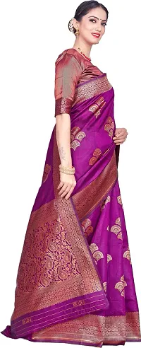 Elegant Magenta Art Silk Saree with Blouse piece-thumb4