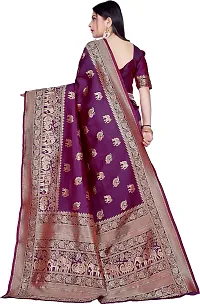 Elegant Purple Art Silk Saree with Blouse piece-thumb1