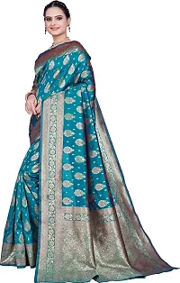 Elegant Light Green Silk Blend Saree with Blouse piece-thumb3