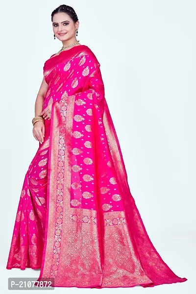 Elegant Pink Cotton Blend Saree with Blouse piece-thumb5