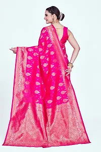 Elegant Pink Cotton Blend Saree with Blouse piece-thumb1