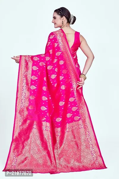 Elegant Pink Cotton Blend Saree with Blouse piece-thumb2