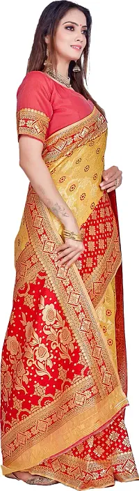 Elegant Multicoloured Cotton Silk Saree with Blouse piece-thumb4