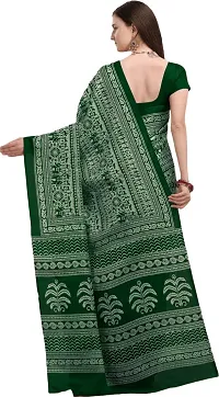 Elegant Dark Green Organza Saree with Blouse piece-thumb1