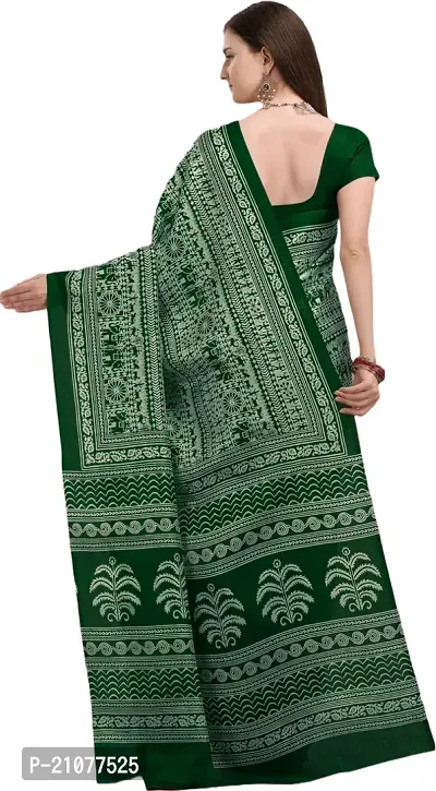 Elegant Dark Green Organza Saree with Blouse piece-thumb2