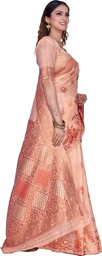 Elegant Orange Linen Saree with Blouse piece-thumb4