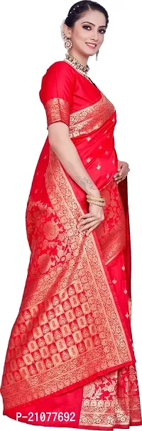 Elegant Pink Art Silk Saree with Blouse piece-thumb5