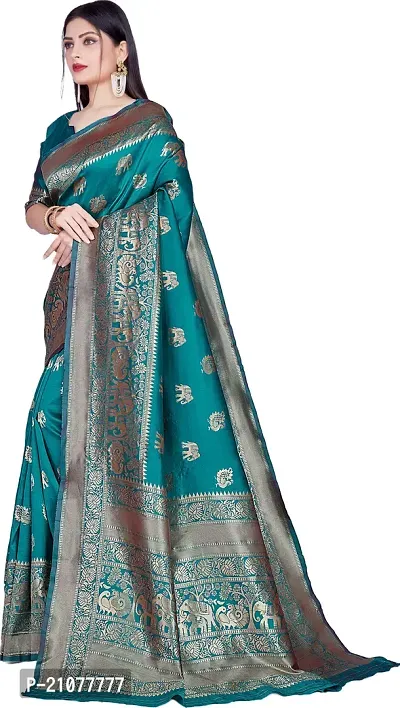 Elegant Light Green Art Silk Saree with Blouse piece