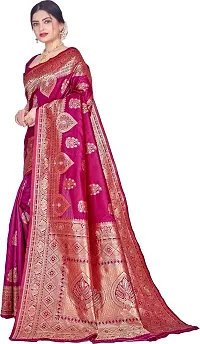 Elegant Purple Silk Blend Saree with Blouse piece-thumb3