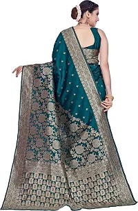 Elegant Dark Green Art Silk Saree with Blouse piece-thumb2