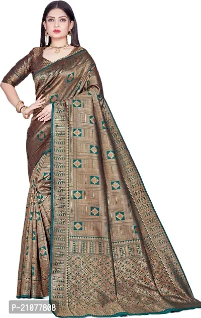 Elegant Multicoloured Art Silk Saree with Blouse piece