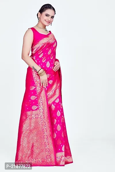 Elegant Pink Cotton Blend Saree with Blouse piece-thumb4