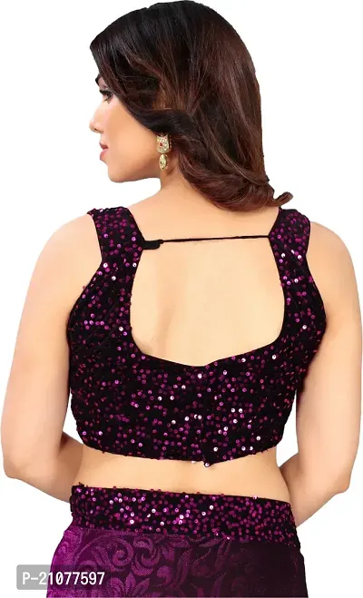 Elegant Magenta Net Saree with Blouse piece-thumb5