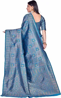 Elegant Blue Art Silk Saree with Blouse piece-thumb1