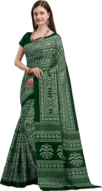 Elegant Dark Green Organza Saree with Blouse piece-thumb3