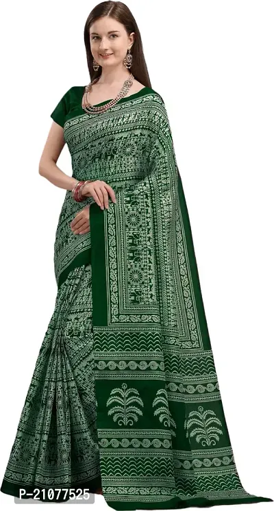 Elegant Dark Green Organza Saree with Blouse piece-thumb4