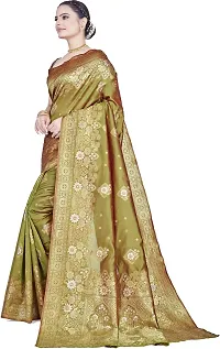 Elegant Dark Green Art Silk Saree with Blouse piece-thumb3