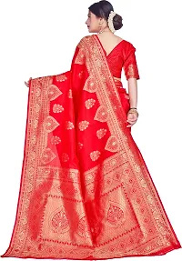 Elegant Red Silk Blend Saree with Blouse piece-thumb1