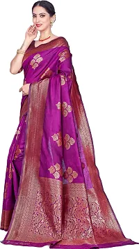 Elegant Magenta Art Silk Saree with Blouse piece-thumb3