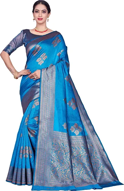 Attractive Art Silk Saree with Blouse piece 