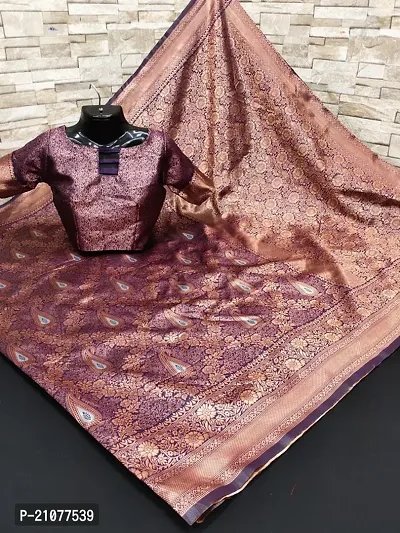 Elegant Purple Art Silk Saree with Blouse piece