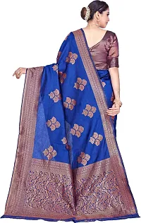 Elegant Blue Art Silk Saree with Blouse piece-thumb1