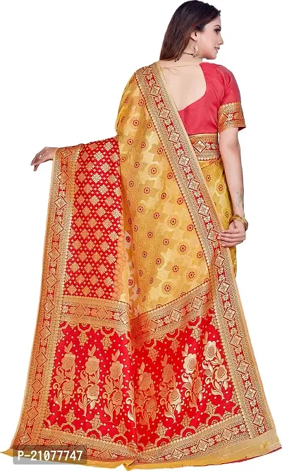 Elegant Multicoloured Cotton Silk Saree with Blouse piece-thumb2