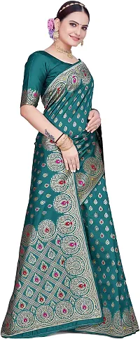 Elegant Light Green Art Silk Saree with Blouse piece-thumb4