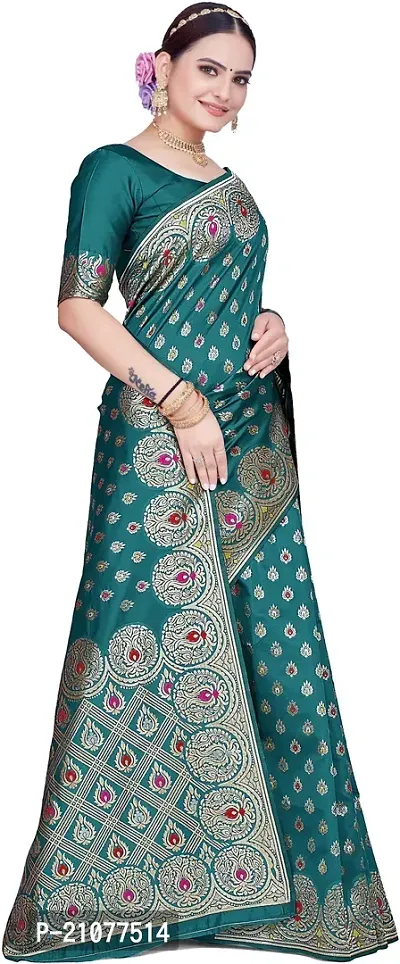 Elegant Light Green Art Silk Saree with Blouse piece-thumb5