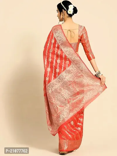 Elegant Red Net Saree with Blouse piece-thumb2