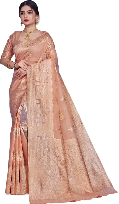 Best Selling Linen Saree with Blouse piece 