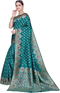 Elegant Light Green Art Silk Saree with Blouse piece-thumb3