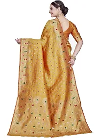 Elegant Golden Art Silk Saree with Blouse piece-thumb1