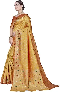 Elegant Golden Art Silk Saree with Blouse piece-thumb3