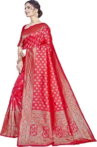 Elegant Red Silk Blend Saree with Blouse piece-thumb3