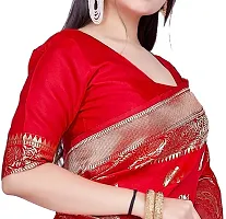 Elegant Red Art Silk Saree with Blouse piece-thumb2