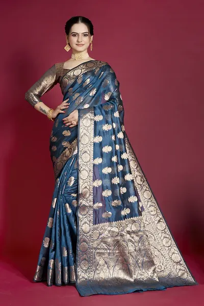 Trending Organza Saree with Blouse piece 