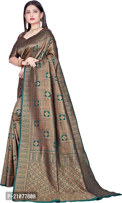 Elegant Multicoloured Art Silk Saree with Blouse piece-thumb4