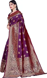 Elegant Purple Art Silk Saree with Blouse piece-thumb3