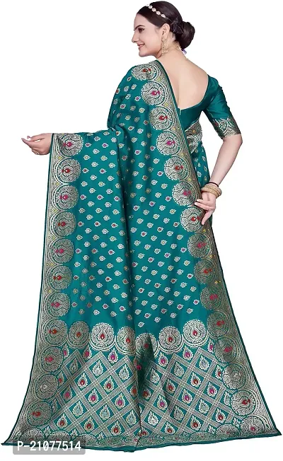 Elegant Light Green Art Silk Saree with Blouse piece-thumb2