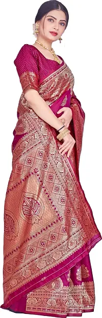 Elegant Purple Silk Blend Saree with Blouse piece-thumb4