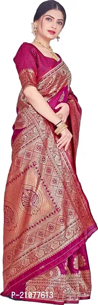 Elegant Purple Silk Blend Saree with Blouse piece-thumb5