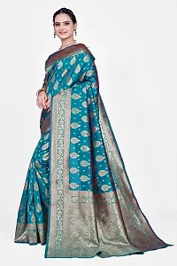 Elegant Blue Cotton Blend Saree with Blouse piece-thumb4