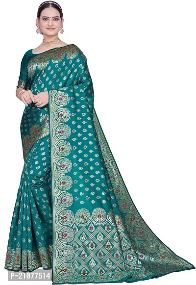 Elegant Light Green Art Silk Saree with Blouse piece-thumb0