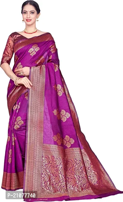 Elegant Magenta Art Silk Saree with Blouse piece